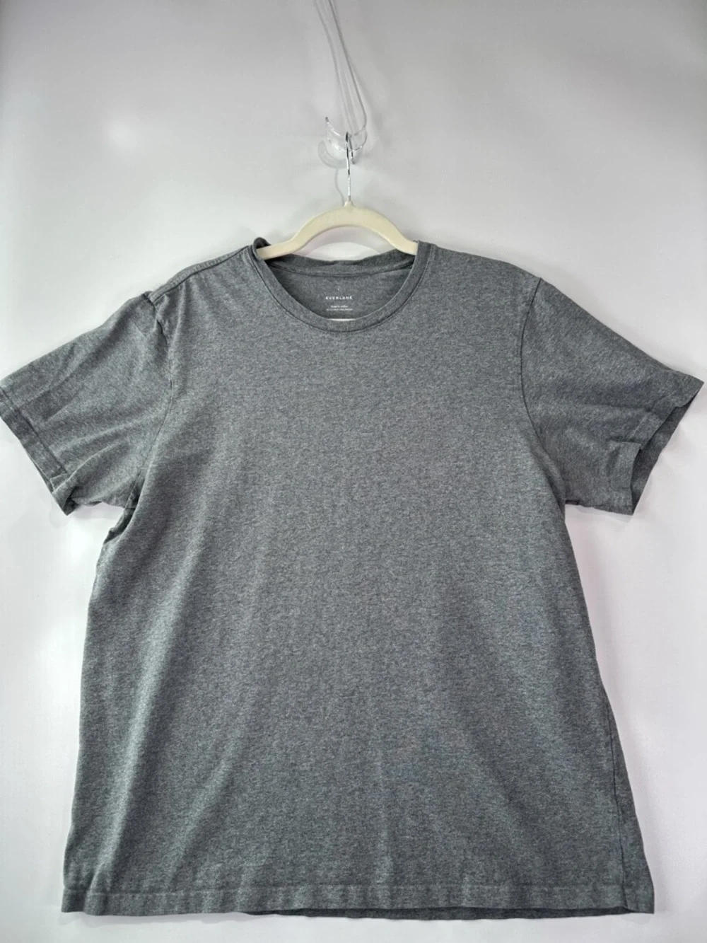 Everlane Men's Premium Weight Crewneck Tee Organic Cotton Heather Grey Large - Picture 2 of 9
